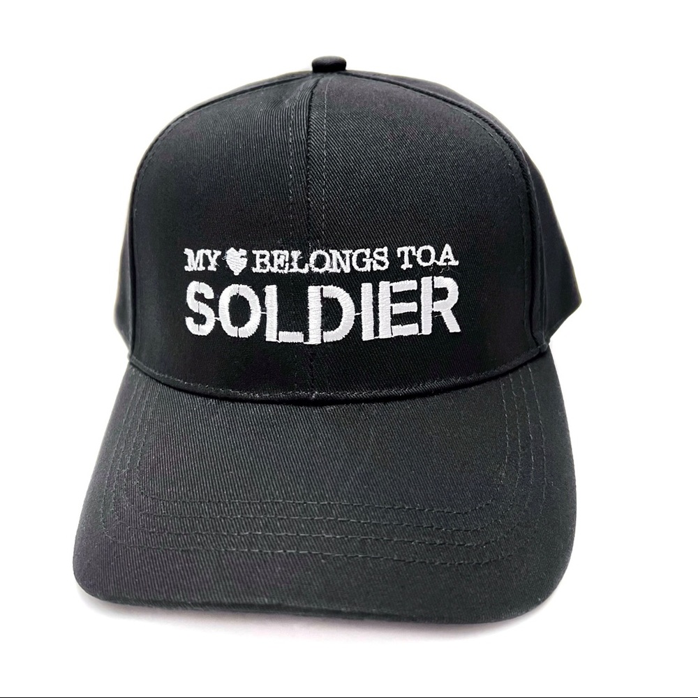 My Heart Belongs to a Soldier Baseball Cap Sonoma Black - Picture 2 of 6